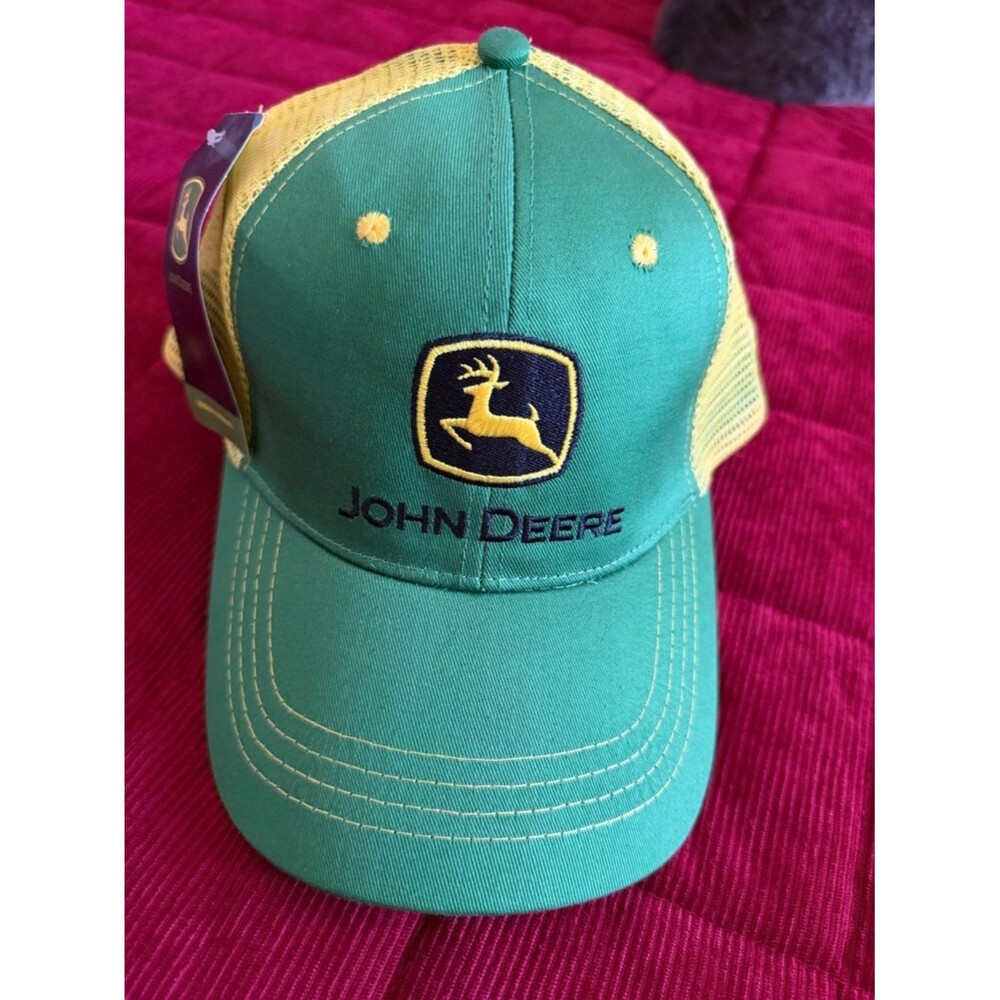 John Deere Green and Yellow Mesh Logo Cap